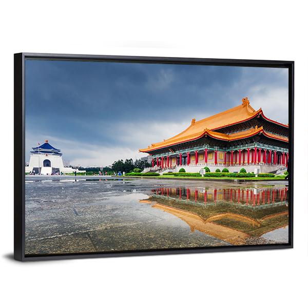 Chiang Kai Shek Memorial Hall Taipei Canvas Wall Art-3 Horizontal-Gallery Wrap-25" x 16"-Tiaracle