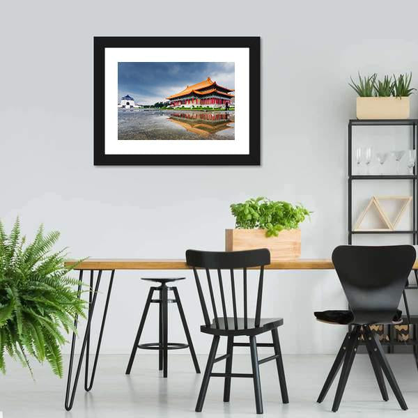Chiang Kai Shek Memorial Hall Taipei Panoramic Canvas Wall Art-1 Piece-36" x 12"-Tiaracle