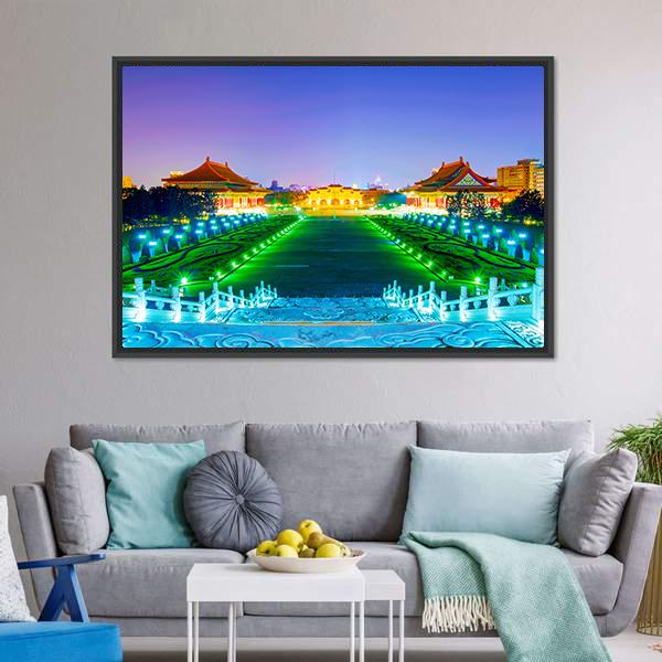 Chiang Kai Shek Memorial Hall Taiwan Canvas Wall Art-5 Horizontal-Gallery Wrap-22" x 12"-Tiaracle