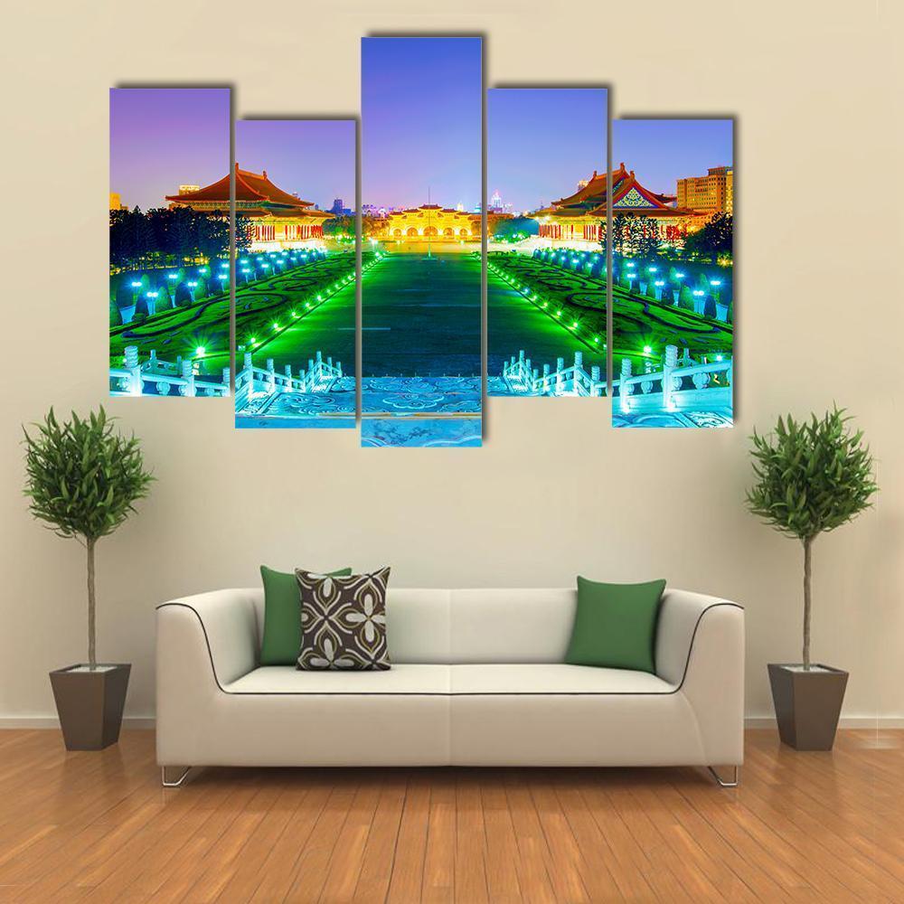 Chiang Kai Shek Memorial Hall Taiwan Canvas Wall Art-5 Pop-Gallery Wrap-47" x 32"-Tiaracle