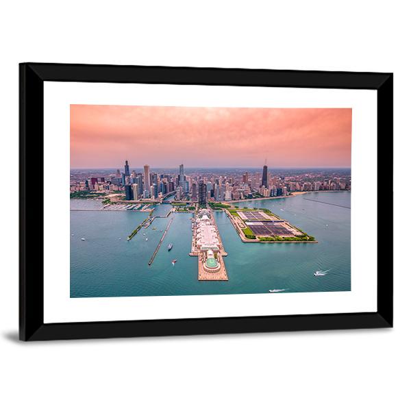 Chicago Cityscape Panoramic Canvas Wall Art-1 Piece-36" x 12"-Tiaracle