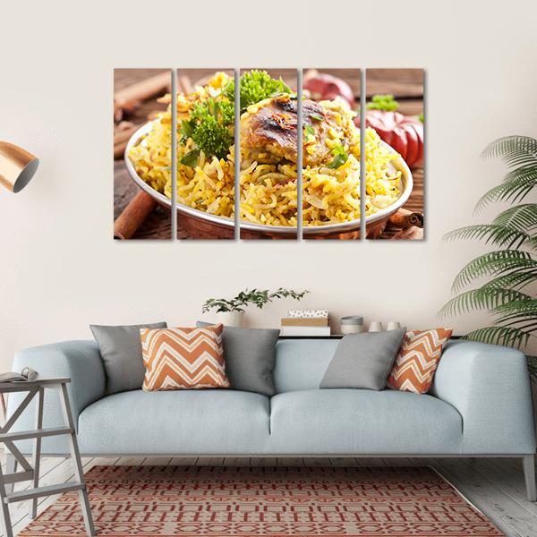 Chicken Biryani Canvas Wall Art-5 Horizontal-Gallery Wrap-22" x 12"-Tiaracle
