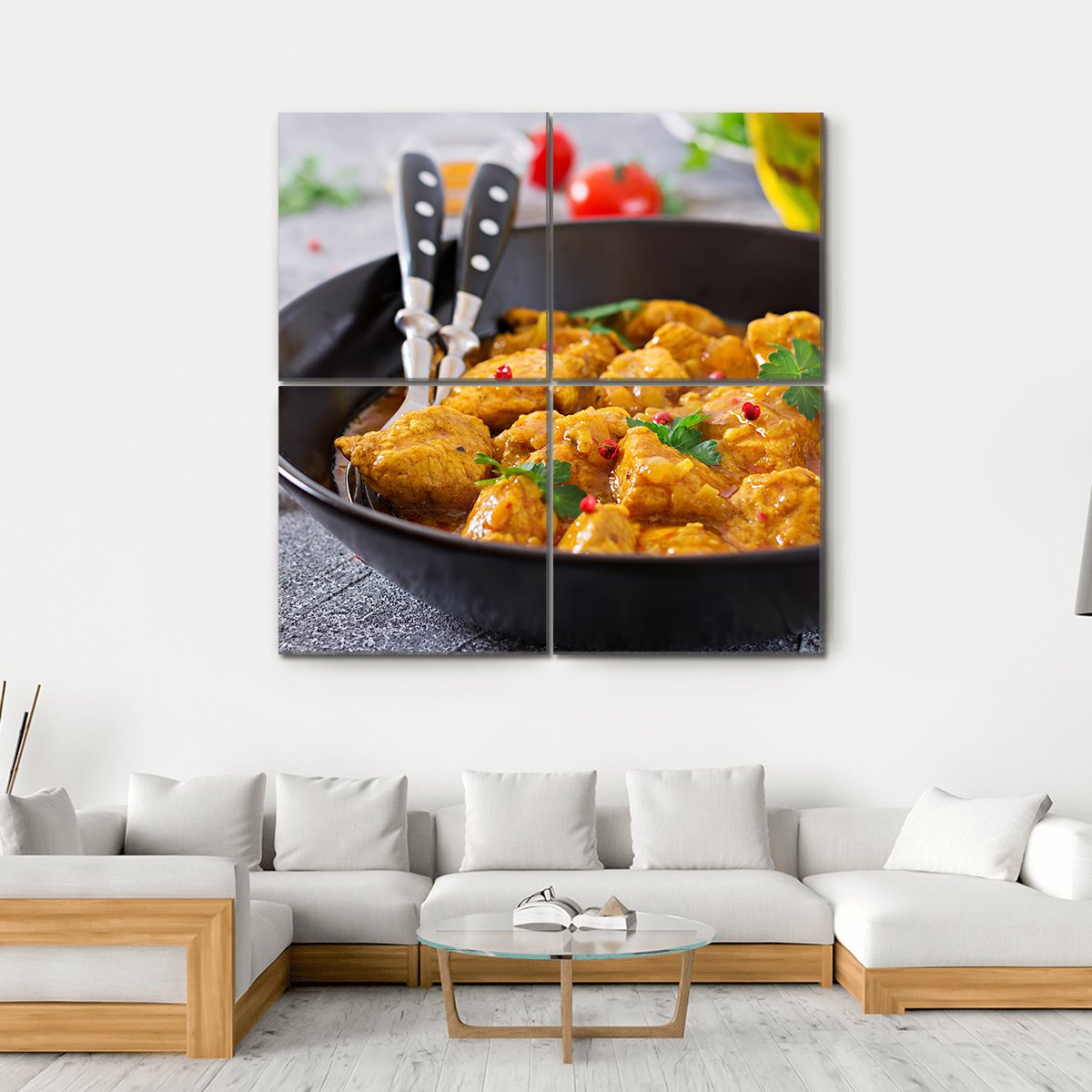 Chicken Curry Canvas Wall Art-4 Square-Gallery Wrap-17" x 17"-Tiaracle