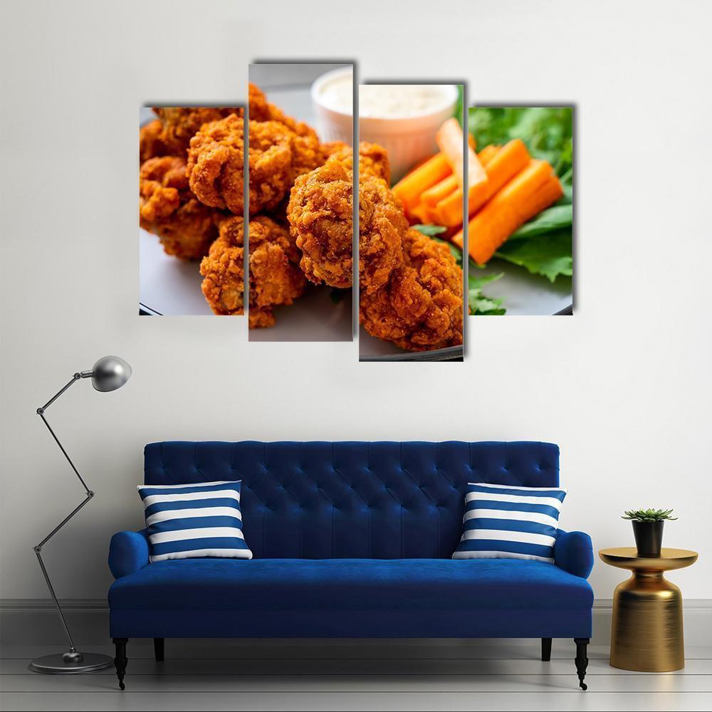 Chicken Wings Canvas Wall Art-4 Pop-Gallery Wrap-50" x 32"-Tiaracle