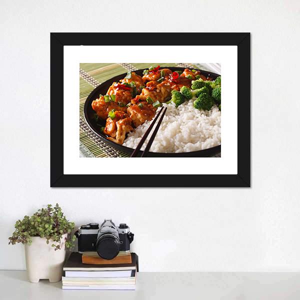 Chicken With Rice Canvas Wall Art-3 Horizontal-Gallery Wrap-25" x 16"-Tiaracle