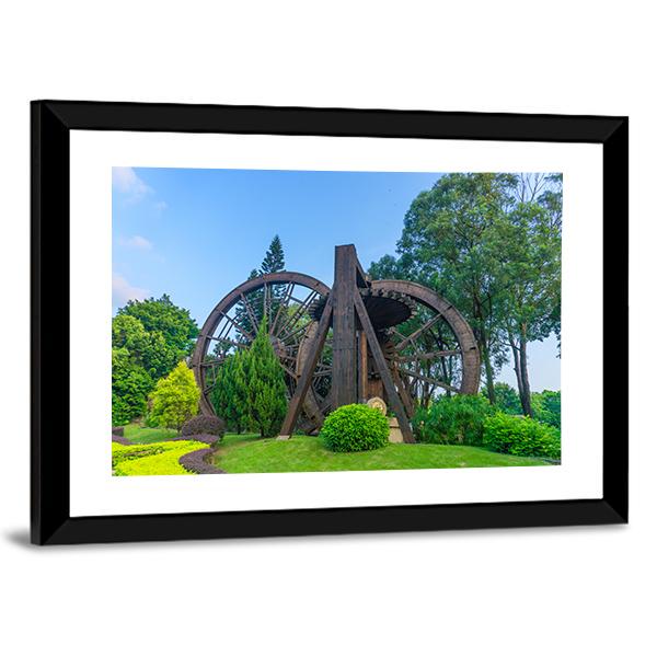 China Folk Culture Village Canvas Wall Art-5 Horizontal-Gallery Wrap-22" x 12"-Tiaracle