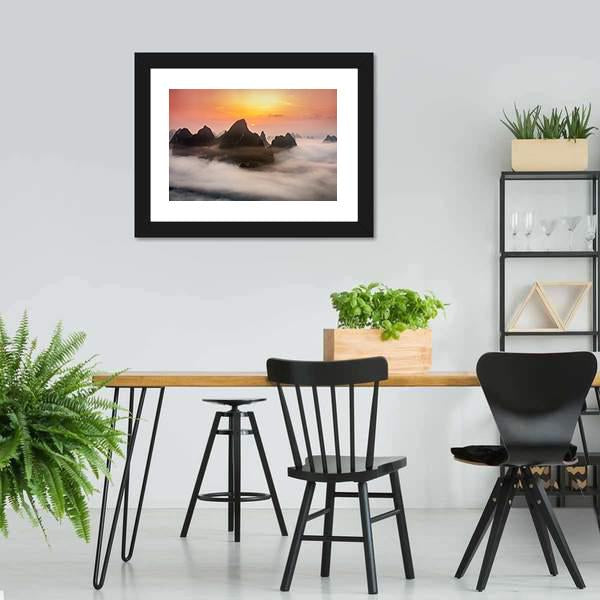 China Karst Mountains Canvas Wall Art-3 Horizontal-Gallery Wrap-25" x 16"-Tiaracle