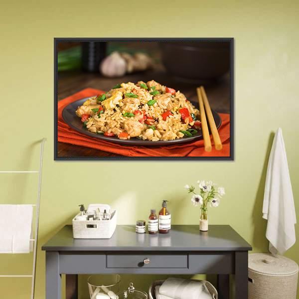 Chinese Fried Rice Canvas Wall Art-5 Horizontal-Gallery Wrap-22" x 12"-Tiaracle