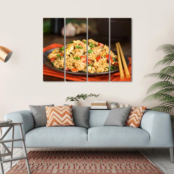 Chinese Fried Rice Canvas Wall Art-4 Horizontal-Gallery Wrap-34" x 24"-Tiaracle