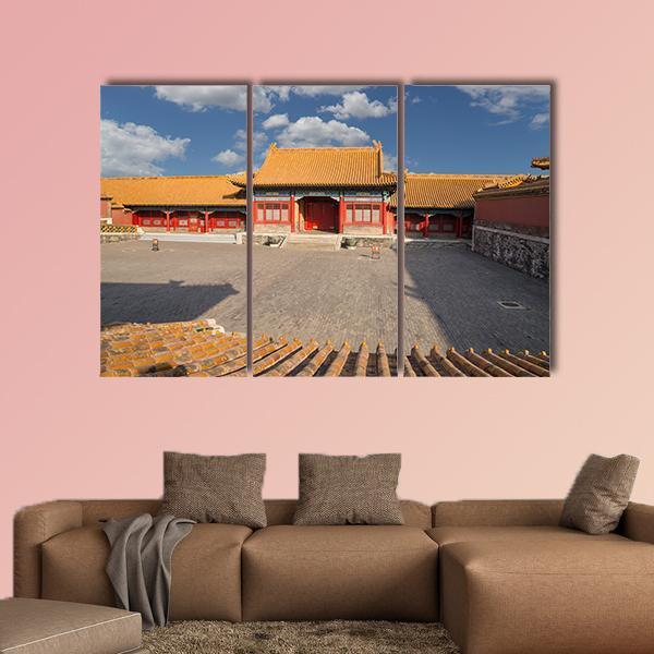 Chinese Imperial Palace Canvas Wall Art-3 Horizontal-Gallery Wrap-25" x 16"-Tiaracle