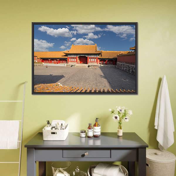 Chinese Imperial Palace Vertical Canvas Wall Art-3 Vertical-Gallery Wrap-12" x 25"-Tiaracle