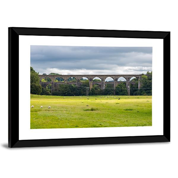 Chirk Aqueduct & Viaduct Panoramic Canvas Wall Art-1 Piece-36" x 12"-Tiaracle