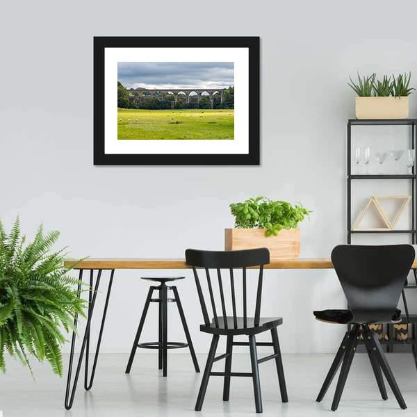 Chirk Aqueduct & Viaduct Panoramic Canvas Wall Art-1 Piece-36" x 12"-Tiaracle