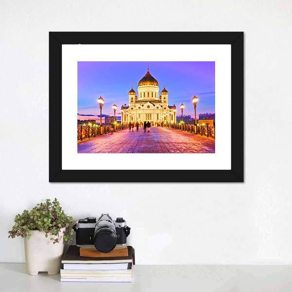 Christ Church Moscow Canvas Wall Art-1 Piece-Framed Print-30" x 20"-Tiaracle