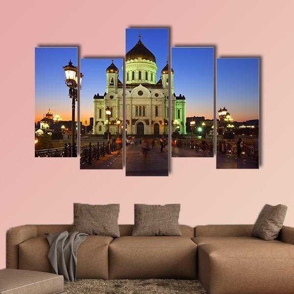 Christ The Savior Cathedral Canvas Wall Art-5 Pop-Gallery Wrap-47" x 32"-Tiaracle