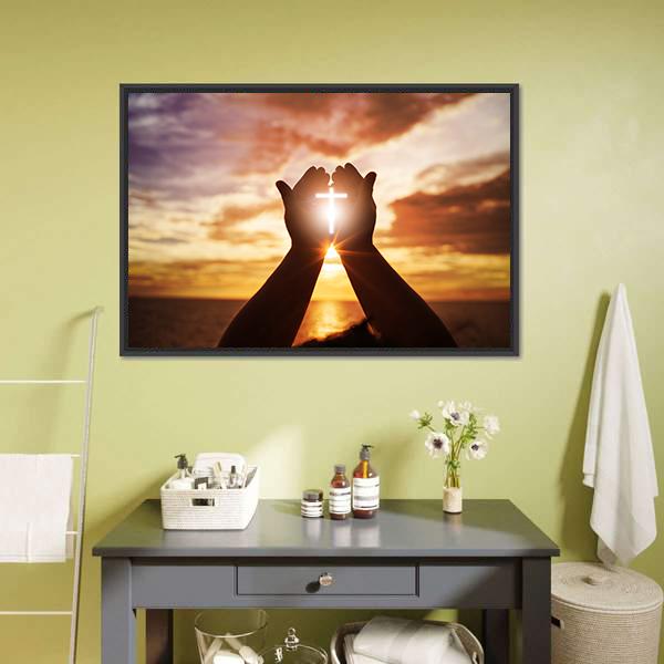 Christian Religion Concept Canvas Wall Art-3 Horizontal-Gallery Wrap-25" x 16"-Tiaracle
