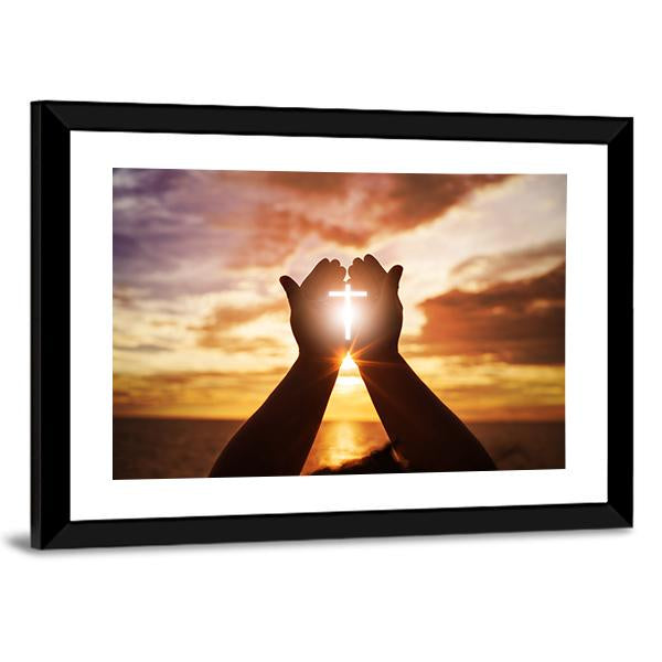 Christian Religion Concept Canvas Wall Art-3 Horizontal-Gallery Wrap-25" x 16"-Tiaracle