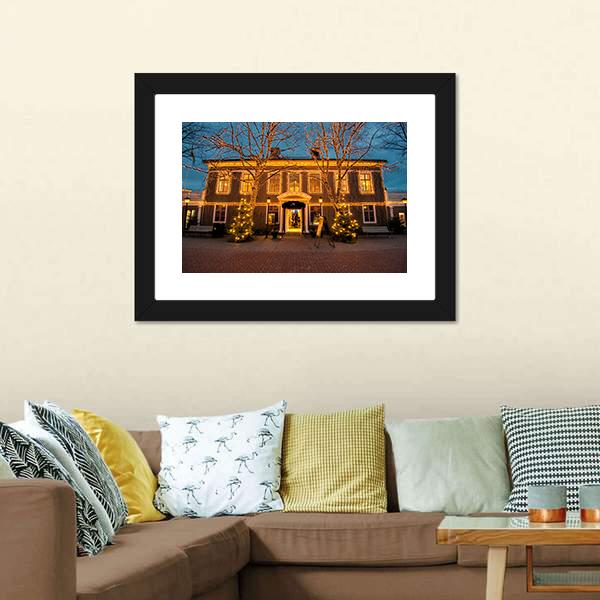 Christmas In Gothenburg Canvas Wall Art-1 Piece-Framed Print-20" x 16"-Tiaracle