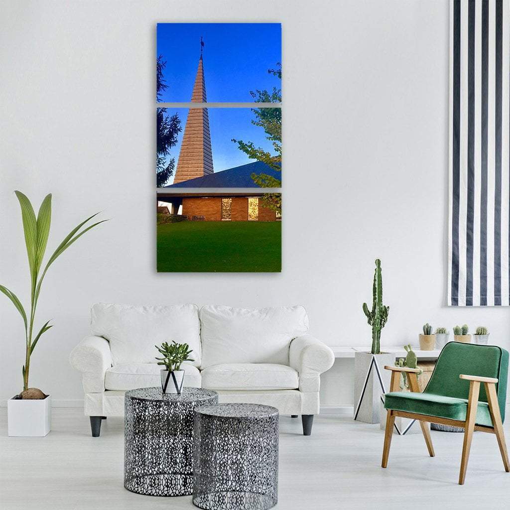 Church In Zurich Vertical Canvas Wall Art-3 Vertical-Gallery Wrap-12" x 25"-Tiaracle