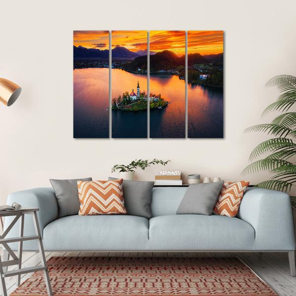 Church Of Assumption Canvas Wall Art-4 Horizontal-Gallery Wrap-34" x 24"-Tiaracle