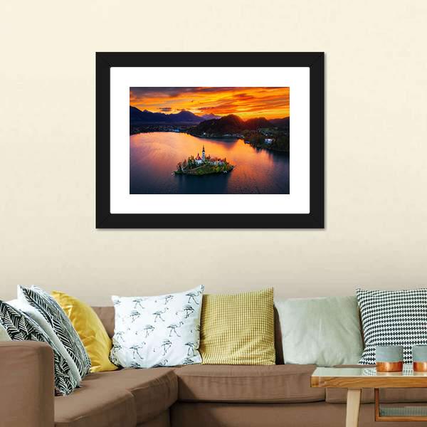Church Of Assumption Canvas Wall Art-1 Piece-Framed Print-20" x 16"-Tiaracle