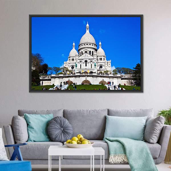 Church Of Sacre Coeur Canvas Wall Art-3 Horizontal-Gallery Wrap-25" x 16"-Tiaracle