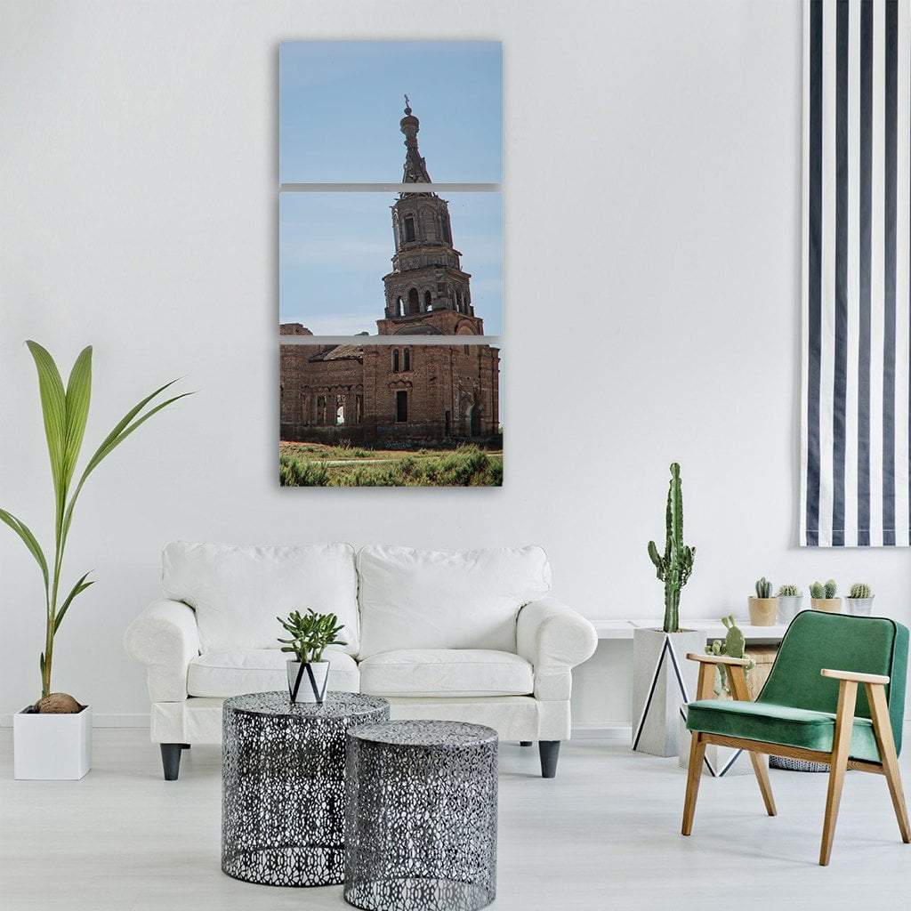 Church Of The Kazan Vertical Canvas Wall Art-3 Vertical-Gallery Wrap-12" x 25"-Tiaracle