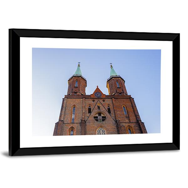 Church Of Virgin Mary Poland Canvas Wall Art-3 Horizontal-Gallery Wrap-25" x 16"-Tiaracle