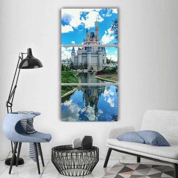 Cinderella Castle Florida Vertical Canvas Wall Art-3 Vertical-Gallery Wrap-12" x 25"-Tiaracle