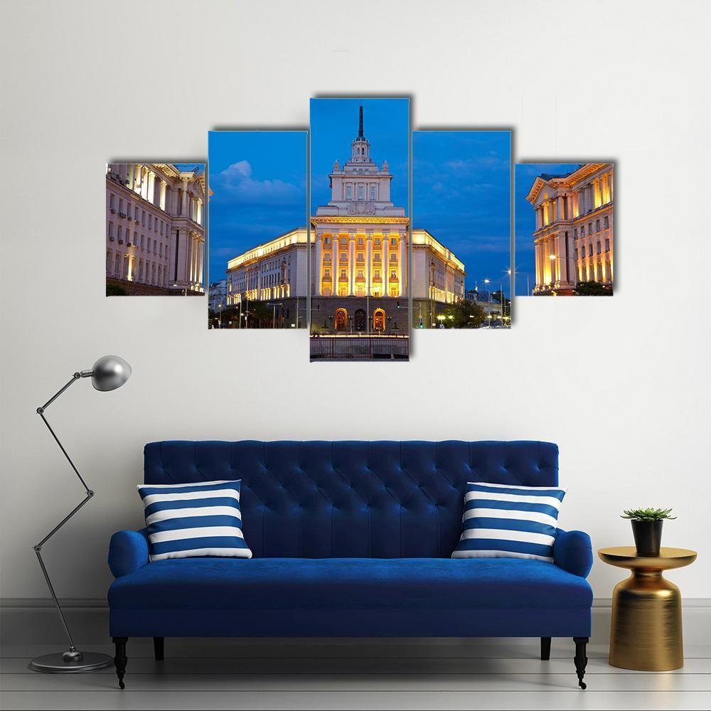 City Centre Of Sofia Bulgaria Canvas Wall Art-5 Star-Gallery Wrap-62" x 32"-Tiaracle