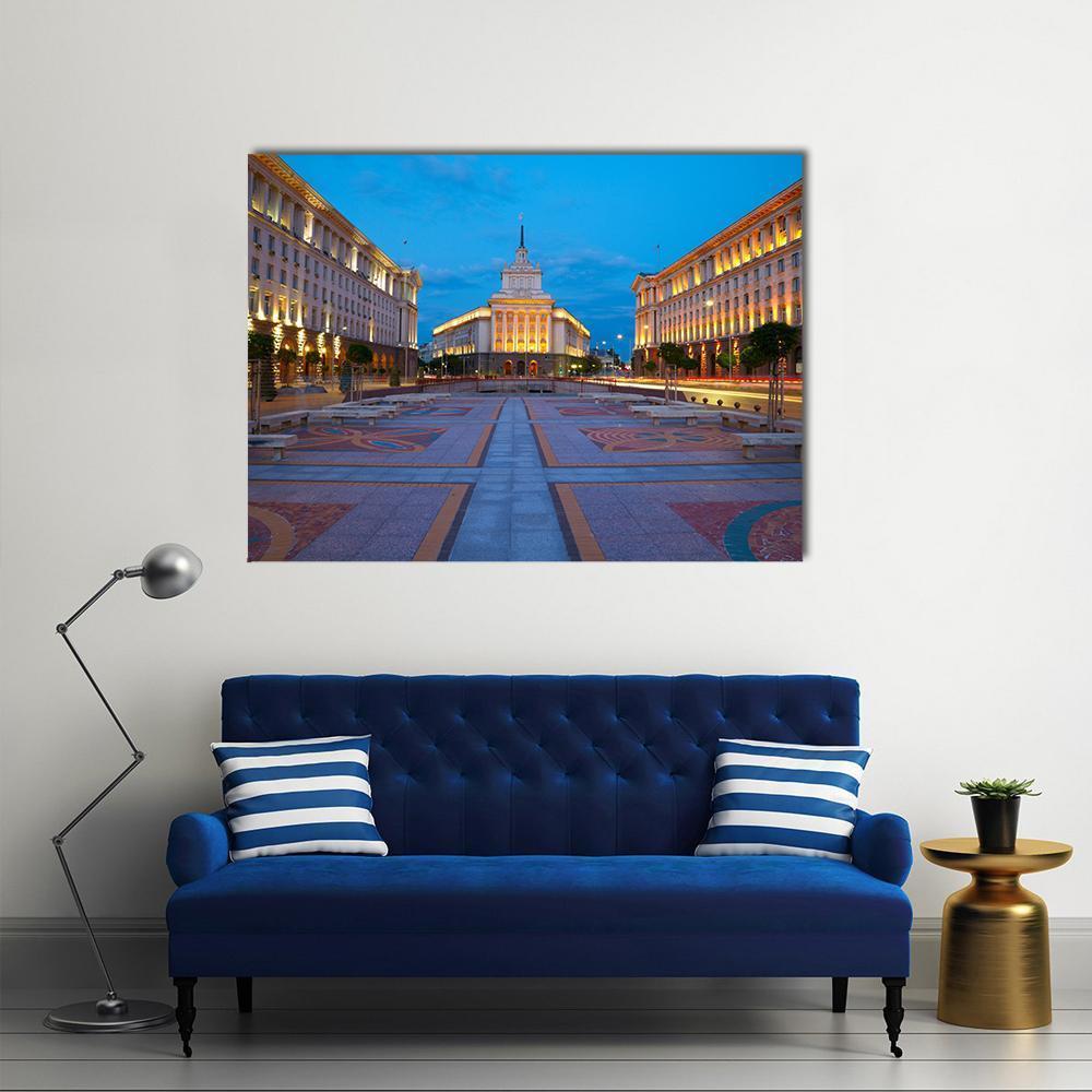 City Centre Of Sofia Canvas Wall Art-1 Piece-Gallery Wrap-48" x 32"-Tiaracle