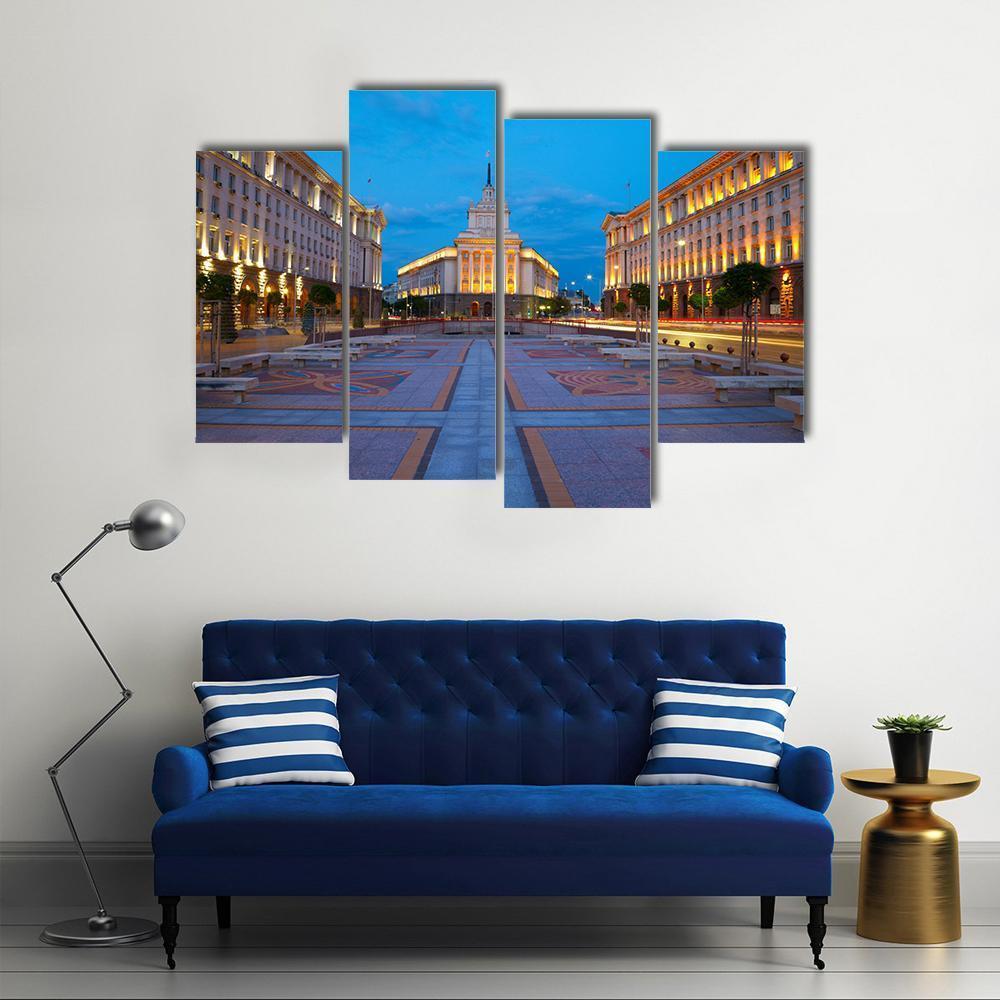 City Centre Of Sofia Canvas Wall Art-4 Pop-Gallery Wrap-50" x 32"-Tiaracle