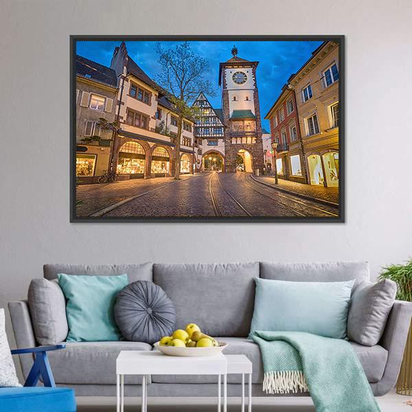 City Gate At Dusk Germany Canvas Wall Art-3 Horizontal-Gallery Wrap-25" x 16"-Tiaracle