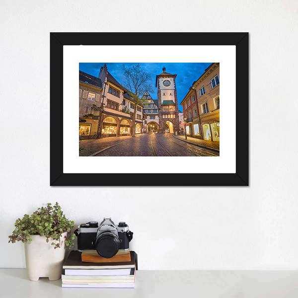 City Gate At Dusk Germany Canvas Wall Art-1 Piece-Framed Print-20" x 16"-Tiaracle