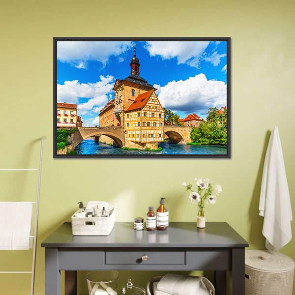 City Hall Building Bamberg Canvas Wall Art-3 Horizontal-Gallery Wrap-25" x 16"-Tiaracle