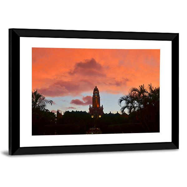 City Hall In Zocalo Panoramic Canvas Wall Art-1 Piece-36" x 12"-Tiaracle