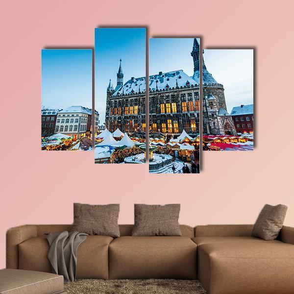 City Of Aachen Canvas Wall Art-4 Pop-Gallery Wrap-50" x 32"-Tiaracle