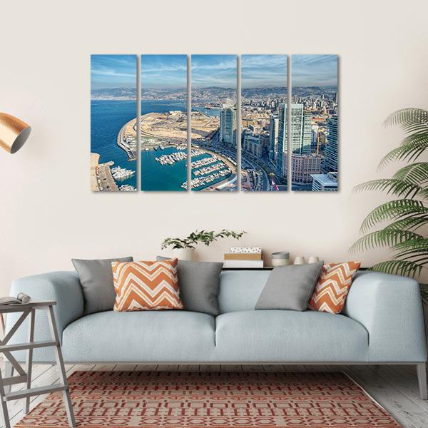 City Of Beirut Lebanon Canvas Wall Art-5 Horizontal-Gallery Wrap-22" x 12"-Tiaracle