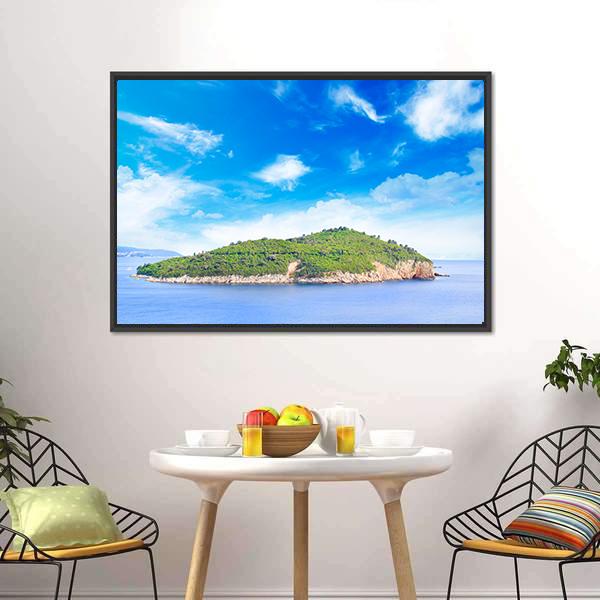 City Of Dubrovnik Canvas Wall Art-1 Piece-Floating Frame-24" x 16"-Tiaracle