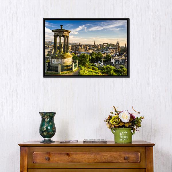 City Of Edinburgh Canvas Wall Art-1 Piece-Floating Frame-24" x 16"-Tiaracle