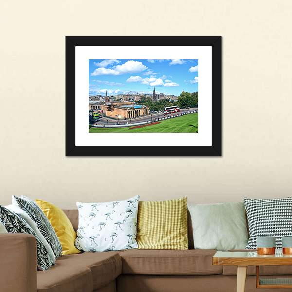 City Of Edinburgh Canvas Wall Art-1 Piece-Framed Print-20" x 16"-Tiaracle