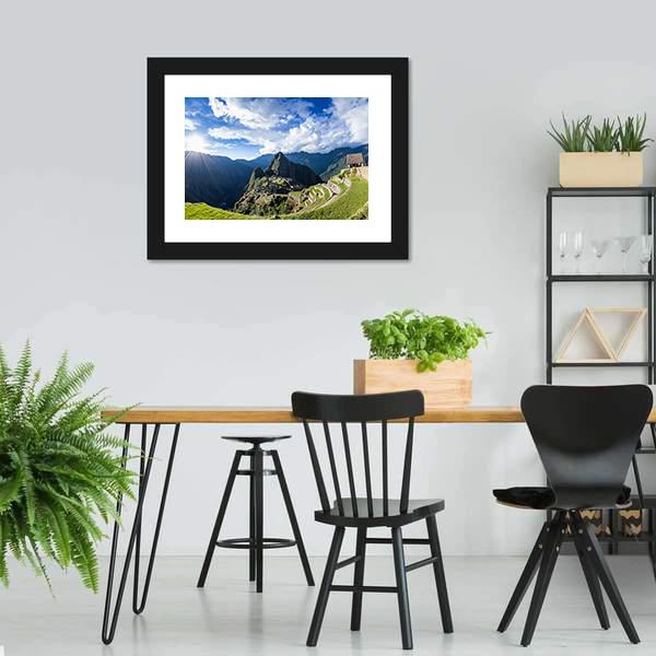 City Of Machu Pichu Canvas Wall Art-3 Horizontal-Gallery Wrap-25" x 16"-Tiaracle