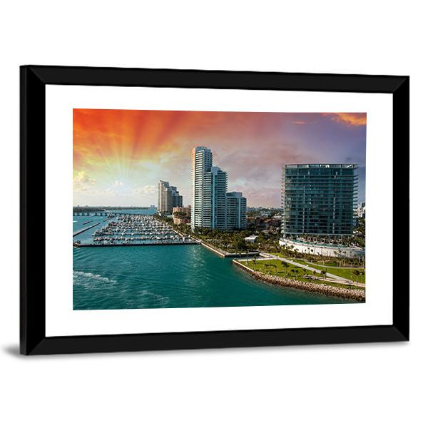 City Of Miami Florida Canvas Wall Art-5 Horizontal-Gallery Wrap-22" x 12"-Tiaracle