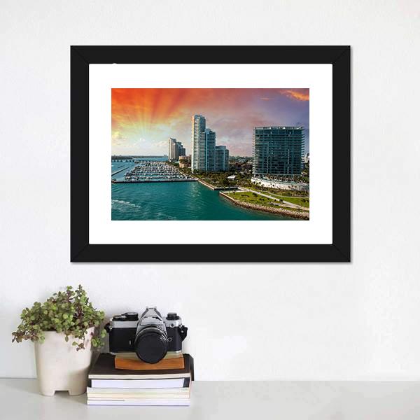 City Of Miami Florida Canvas Wall Art-5 Horizontal-Gallery Wrap-22" x 12"-Tiaracle
