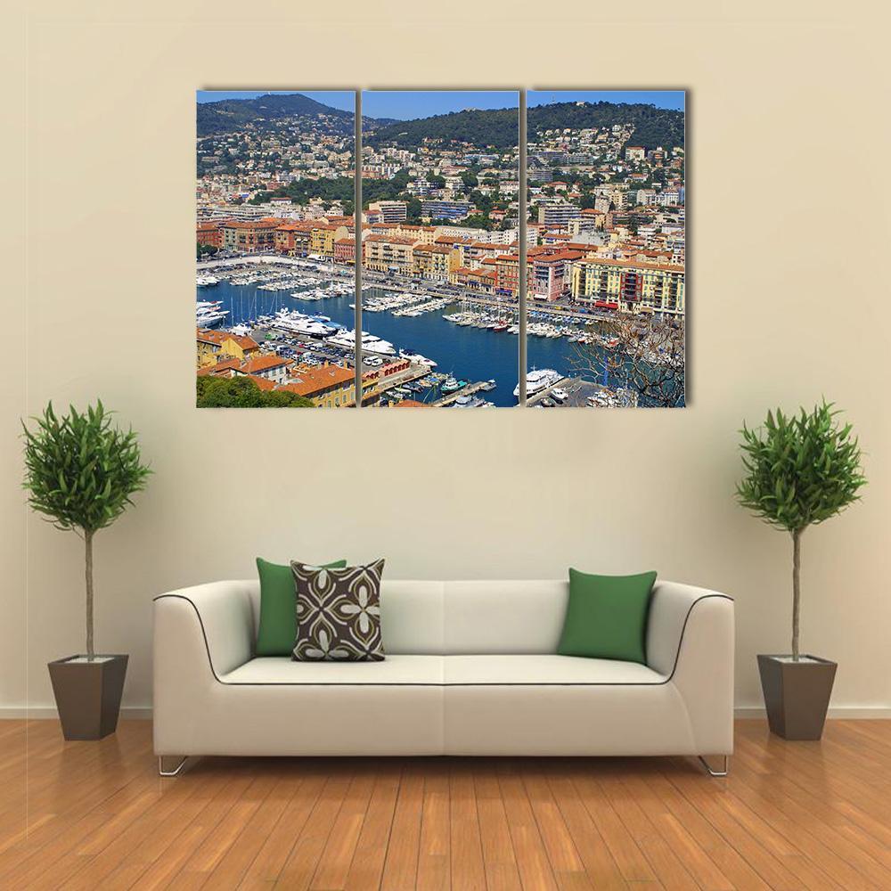 City of Nice France Canvas Wall Art-3 Horizontal-Gallery Wrap-37" x 24"-Tiaracle