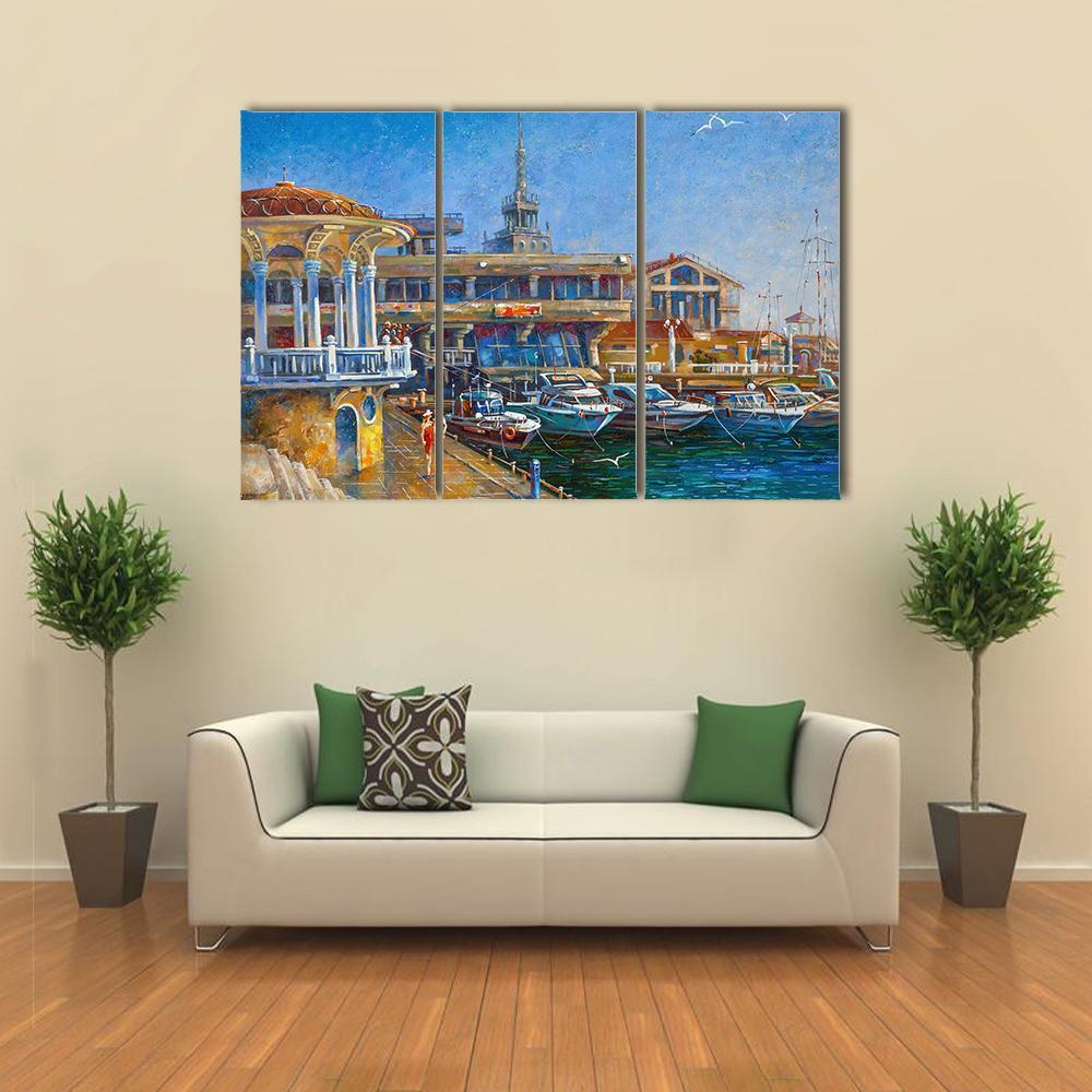 City Of Sochi Russia Canvas Wall Art-3 Horizontal-Gallery Wrap-37" x 24"-Tiaracle