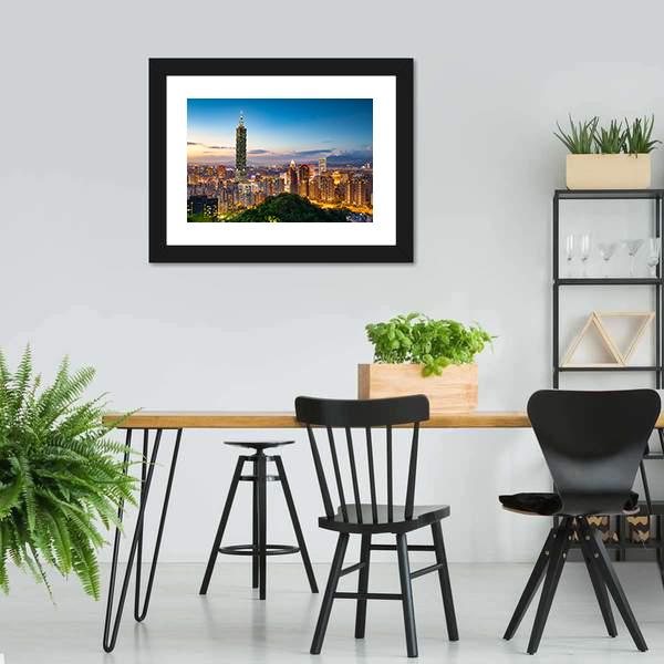 City Of Taipei Canvas Wall Art-5 Horizontal-Gallery Wrap-22" x 12"-Tiaracle