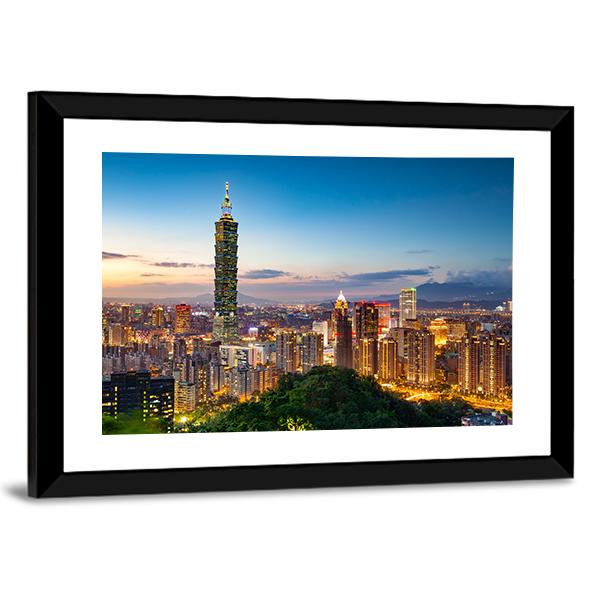 City Of Taipei Canvas Wall Art-3 Horizontal-Gallery Wrap-25" x 16"-Tiaracle