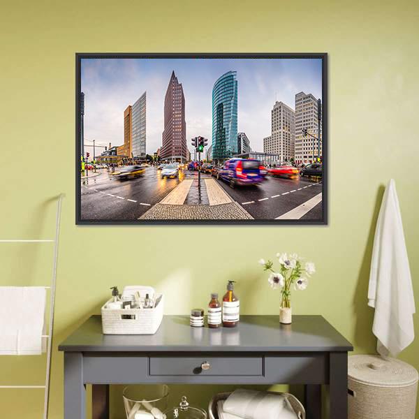 City Skyline At The Potsdamer Platz Canvas Wall Art-3 Horizontal-Gallery Wrap-25" x 16"-Tiaracle