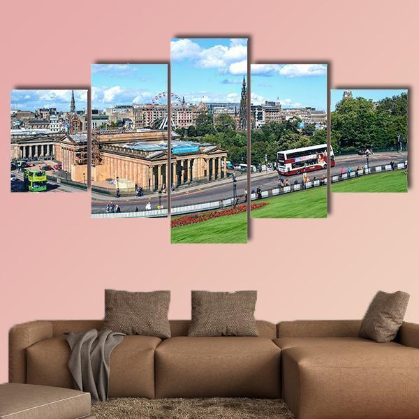 City Of Edinburgh Canvas Wall Art-5 Star-Gallery Wrap-62" x 32"-Tiaracle